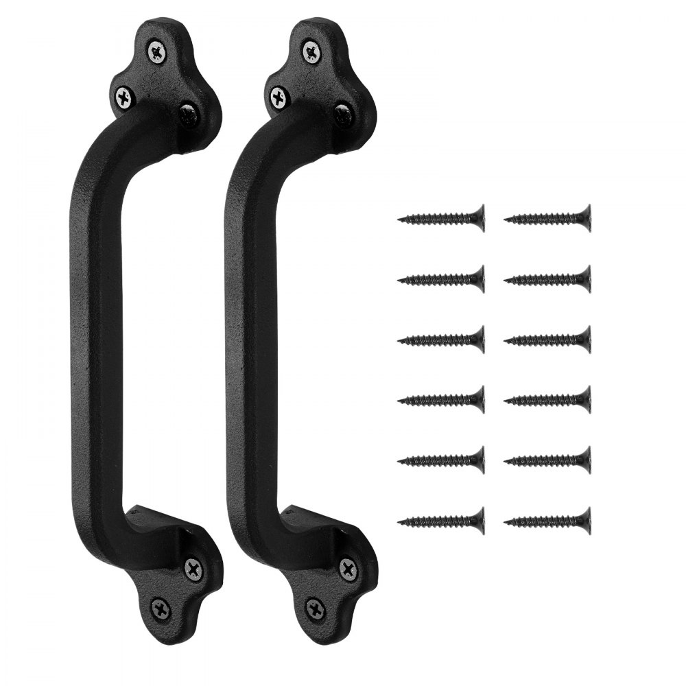 VEVOR Maniglia per Porta da Fienile, 2 Pezzi Maniglia per Cancello di Recinzione Rustica da 231 mm, Rivestimento Antiruggine, Maniglie in Acciaio al Carbonio, per Porte Scorrevoli in Metallo
