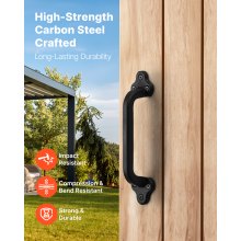 VEVOR Maniglia per Porta da Fienile, 2 Pezzi Maniglia per Cancello di Recinzione Rustica da 231 mm, Rivestimento Antiruggine, Maniglie in Acciaio al Carbonio, per Porte Scorrevoli in Metallo