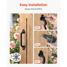 VEVOR Maniglia per Porta da Fienile, 2 Pezzi Maniglia per Cancello di Recinzione Rustica da 231 mm, Rivestimento Antiruggine, Maniglie in Acciaio al Carbonio, per Porte Scorrevoli in Metallo