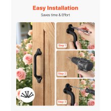 VEVOR Maniglia per Porta da Fienile, Maniglia per Cancello di Recinzione Rustica da 231 mm, Rivestimento Antiruggine, Maniglie in Acciaio al Carbonio, per Porte Scorrevoli in Metallo