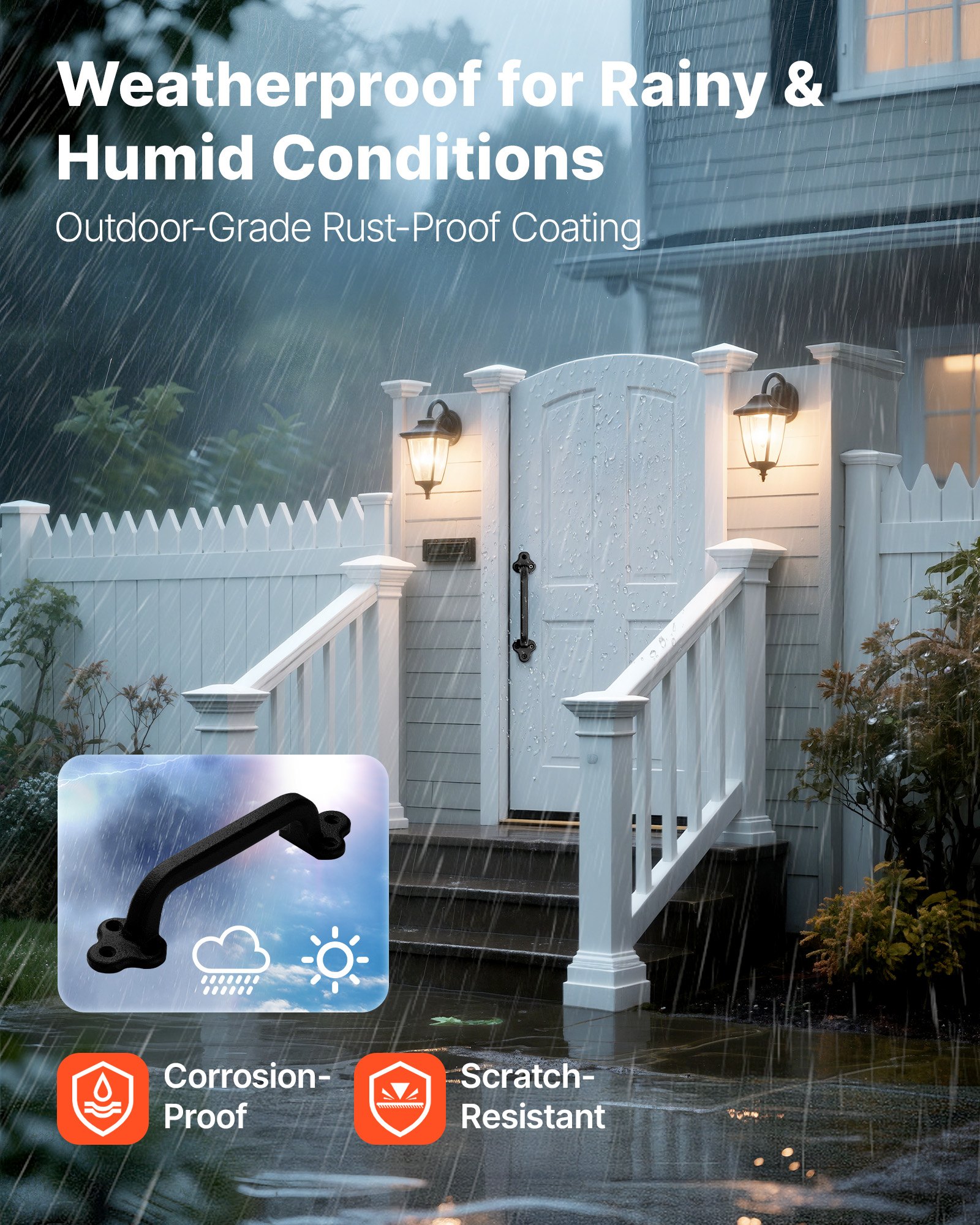 VEVOR Maniglia per Porta da Fienile, Maniglia per Cancello di Recinzione Rustica da 231 mm, Rivestimento Antiruggine, Maniglie in Acciaio al Carbonio, per Porte Scorrevoli in Metallo