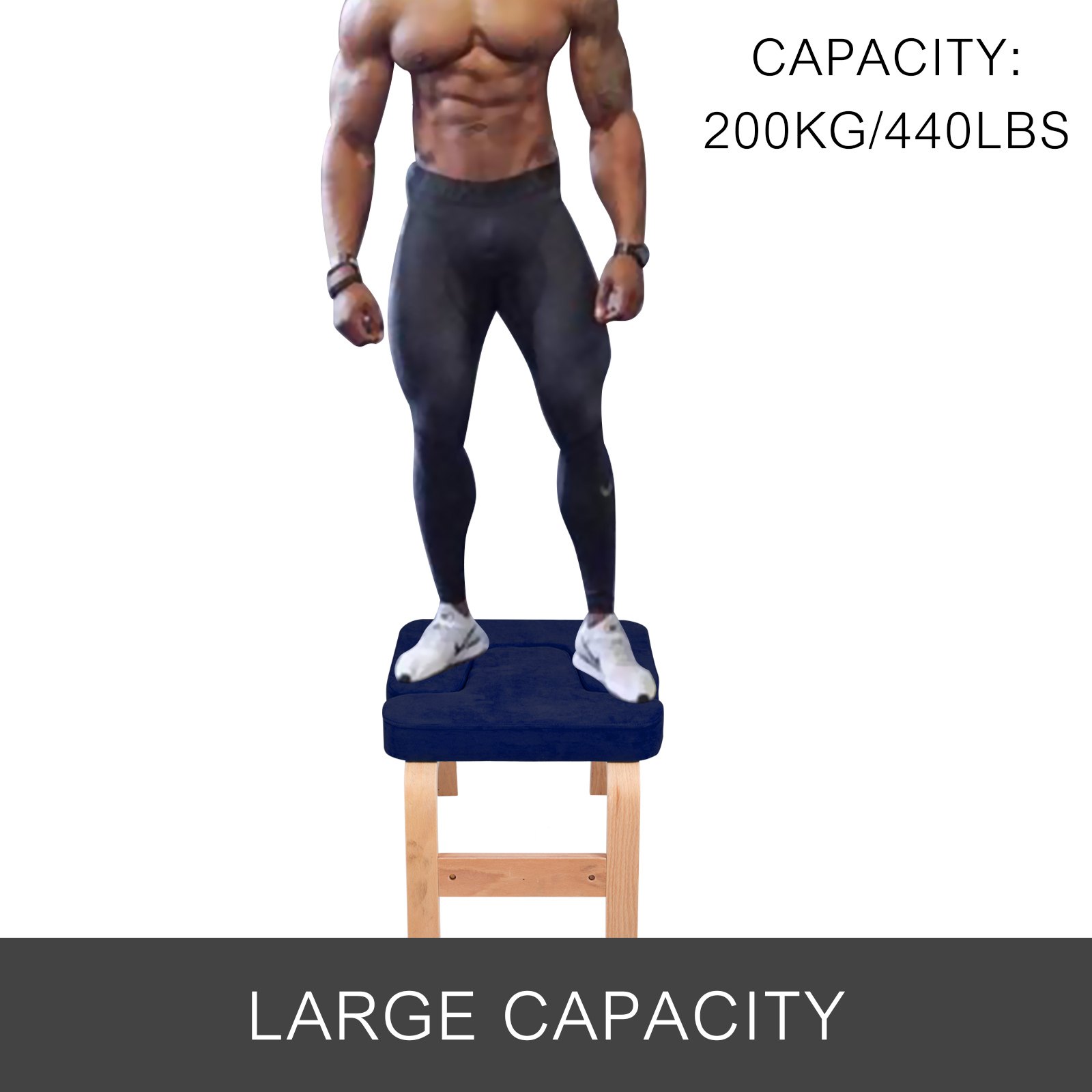 VEVOR Sedia per Inversione Yoga 47x44x65cm Sedia per Yoga 200kg Sedia per Testa Yoga Headstand Sgabello per Yoga a Forma di H Colore Blu Scuro