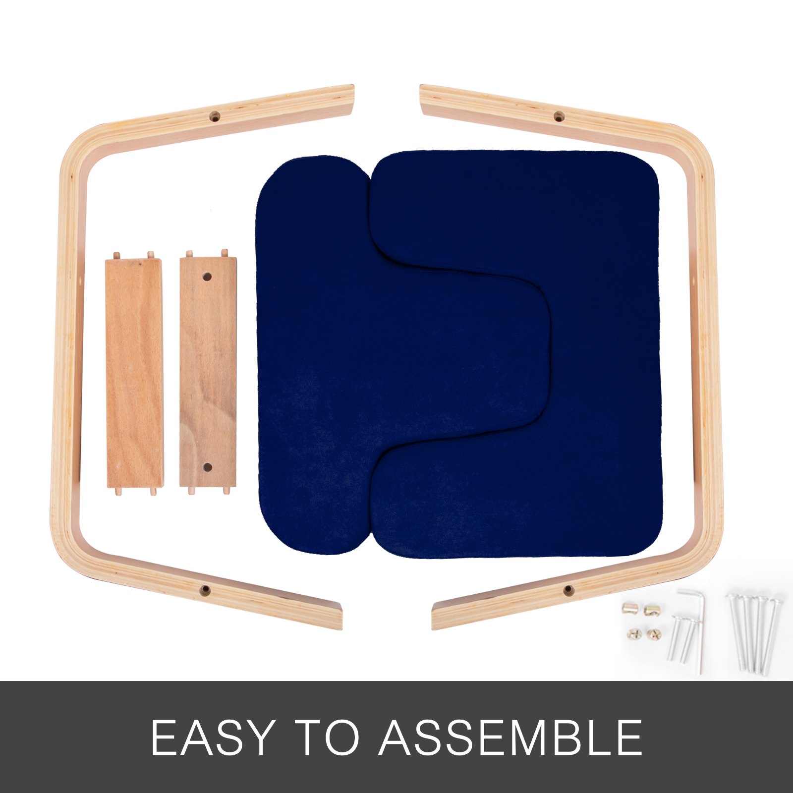 VEVOR Sedia per Inversione Yoga 47x44x65cm Sedia per Yoga 200kg Sedia per Testa Yoga Headstand Sgabello per Yoga a Forma di H Colore Blu Scuro