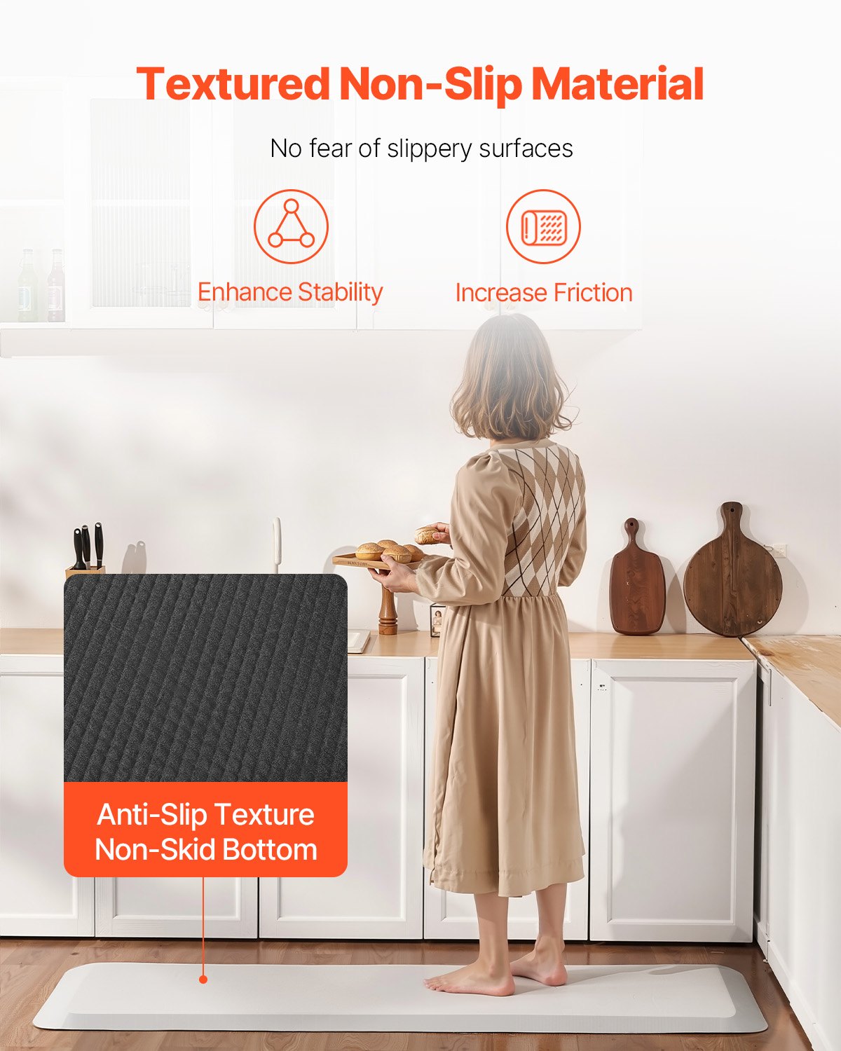 VEVOR Fall Protection Mat for the Elderly 609.6x1778 mm, 25.4 mm thick fall prevention pad with beveled edge, non-slip safety floor mat for beds for seniors, disabled people, and patients