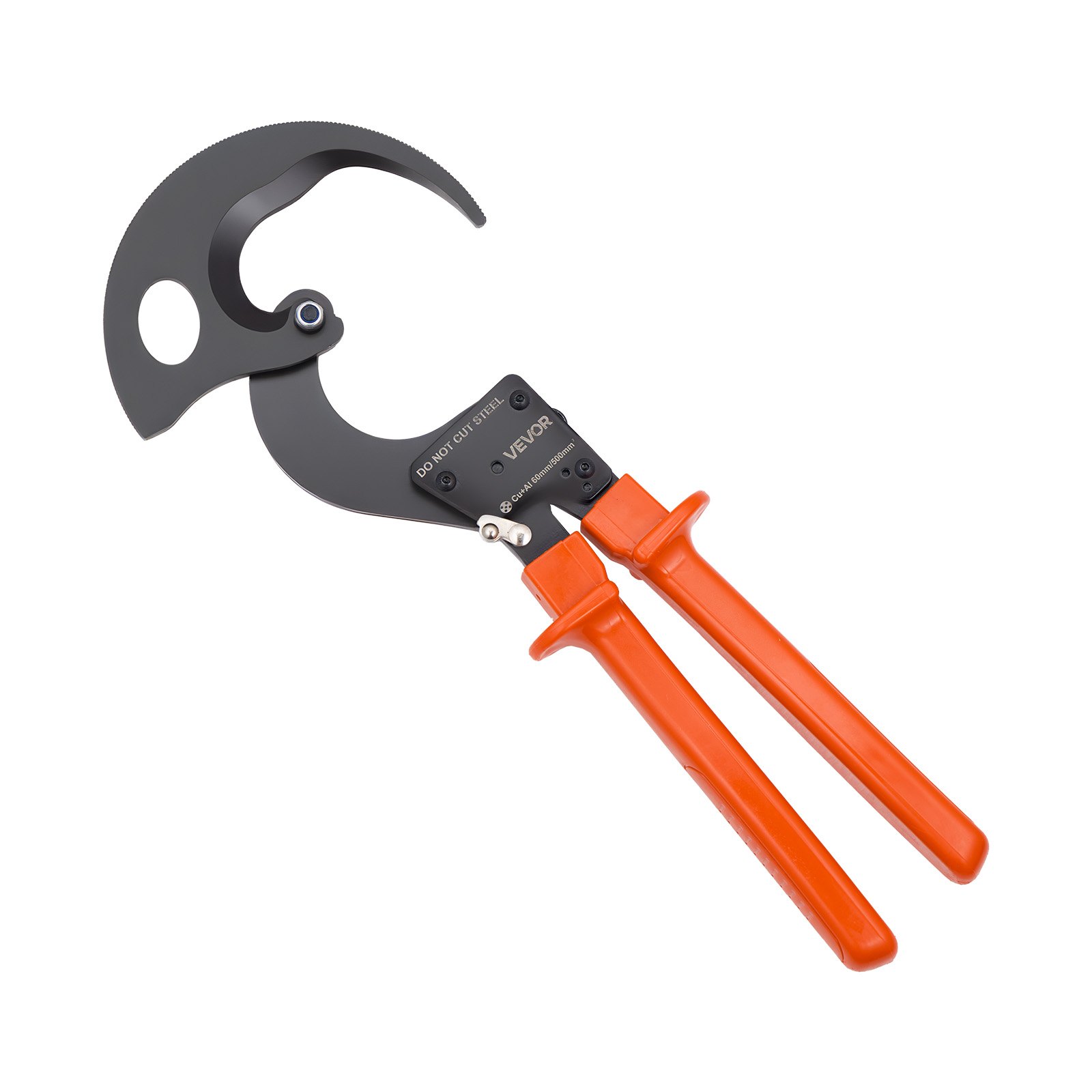 VEVOR Tagliacavi a Cricchetto Pinza Tagliacavi con Lame in Acciaio Armonico Manici Rivestiti in PVC, Cesoia per Fili di Rame Alluminio Capacità max. 500 mm², Taglierina per Cavi da Elettricista