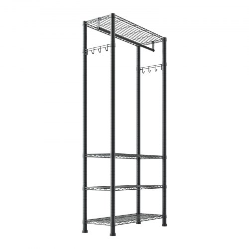 Appendiabiti VEVOR Con Barra Singola E Ripiano – Acciaio Al Carbonio, Base A U, 25,4 Mm, 2,9 Kg