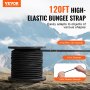 VEVOR Corda Elastica da 6 mm Cinghie Elastiche Resistenti Bobina da 36 m Nero