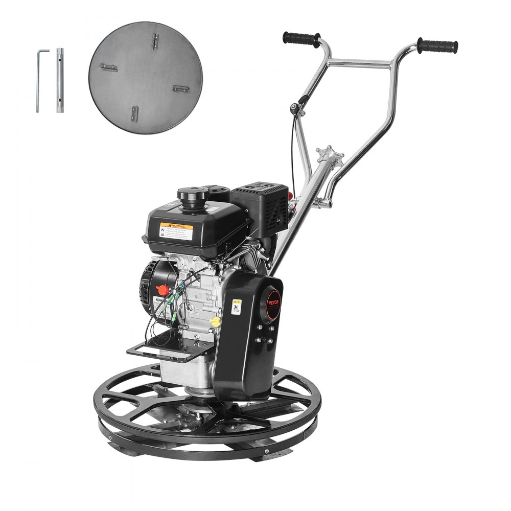 VEVOR Cazzuola Elettrica 610 mm Cazzuola per Cemento Manuale con Cazzuola, Cazzuola per Superfici Alimentata a Gas 4,47 kW per Superfici Lisce in Calcestruzzo, Cazzuola per Cemento con Lama, Arancione