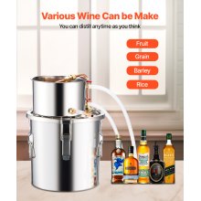 VEVOR Distillatore di Alcool 11,4 L Kit Completo Distillazione in Acciaio Inox