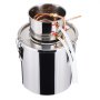 VEVOR Distillatore di Alcol 19 L Distillatore di Alcol Acqua in Acciaio Inox con Bobina di Rame, Kit di Fermentazione per Raffinazione Birra Fatta in Casa con Termometro, per Vino, Whisky, Argento