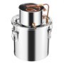 VEVOR Distillatore di Alcol, Distillatore Acqua in Acciaio Inox da 19 L con Bobina di Rame, Kit di Fermentazione per Raffinazione Birra Fatta in Casa con Termometro e Pompa per Bevande Alcoliche