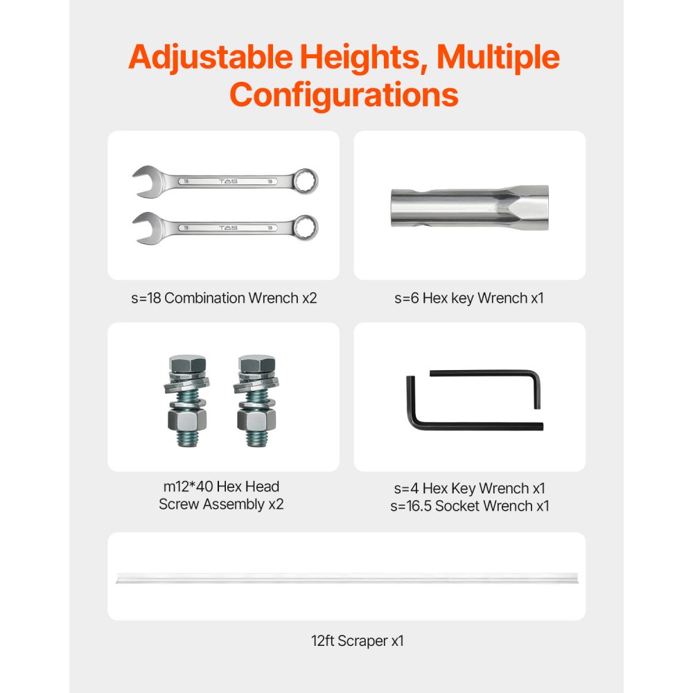 VEVOR Electric Concrete Distributor made of aluminum, 3.36m, tool for leveling and finishing concrete screeds, 4-stroke vibration motor, height-adjustable handles, high efficiency, 6500 rpm
