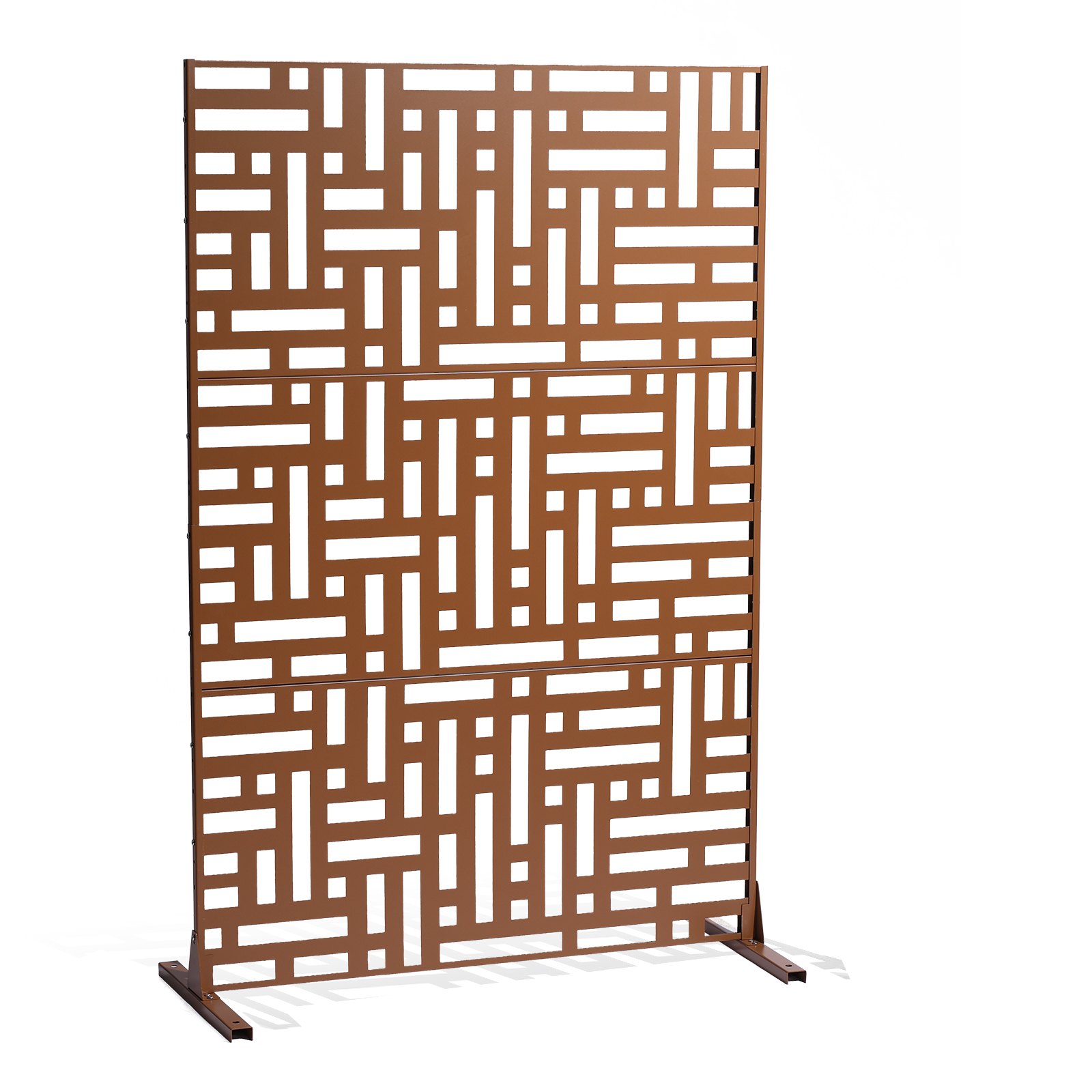 VEVOR Folding Screen, 91x50.8x191 cm, Privacy Screens & Panels for Outdoor Use, Freestanding Partition with Stand, Decorative Garden Privacy Screen for Balcony, Terrace, Indoor Use, Brown