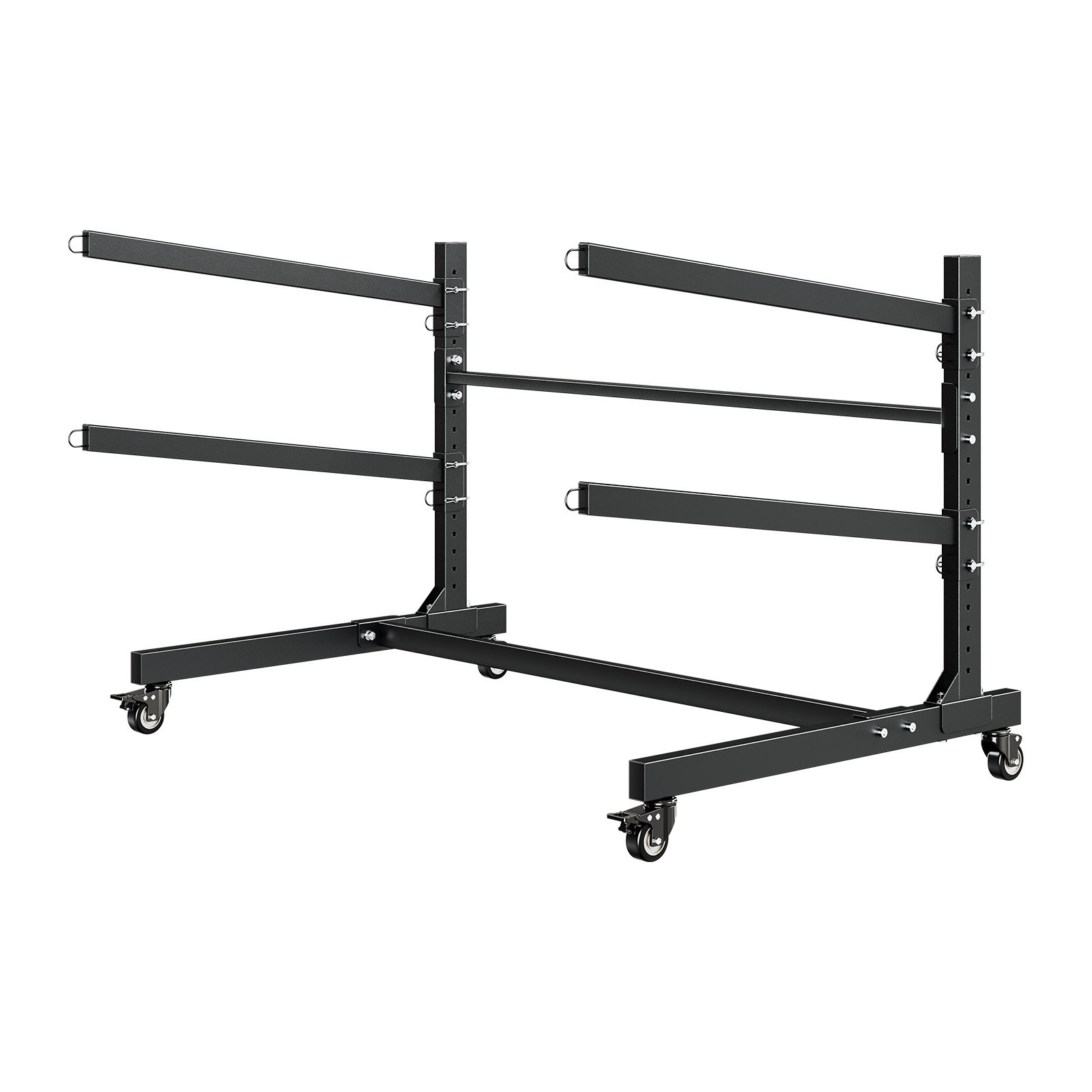 VEVOR Kayak Storage Rack for 2 Kayaks, Holds 80 kg, Heavy Duty Adjustable Freestanding Stand with Lockable Wheels for Indoor Outdoor Garage Shed Dock, Holder for Canoe, SUP, Surfboard & Paddleboard