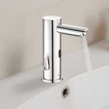 VEVOR Rubinetto per Lavabo Senza Contatto, Rubinetto Automatico con Sensore a Batteria con Miscelatore Maniglia Singola Regolabile a Mani Libere, Acqua Fredda e Calda, Argento Cromato