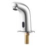 VEVOR Rubinetto per Lavabo Senza Contatto, Rubinetto Automatico a Batteria per Bagno e Lavandino con Sensore e Piastra di Copertura del Foro per Acqua Fredda, Colore Argento Cromato