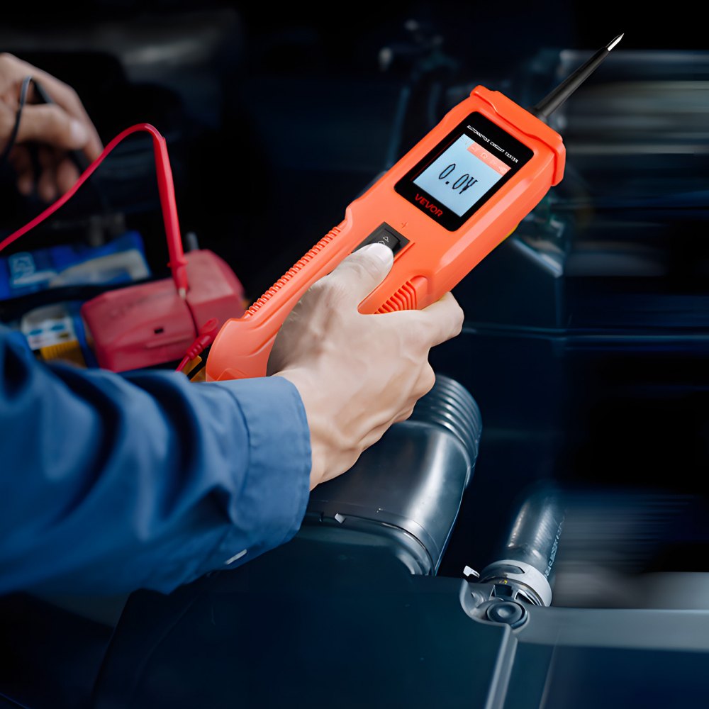 VEVOR Tester Elettrico per Circuiti Automobilistici, Tester di Tensione CC 8-35V con Cavo da 6 m, Display a Colori TFT Illuminazione, Test di Polarità, Continuità, Tracciamento di Linee, Diodo