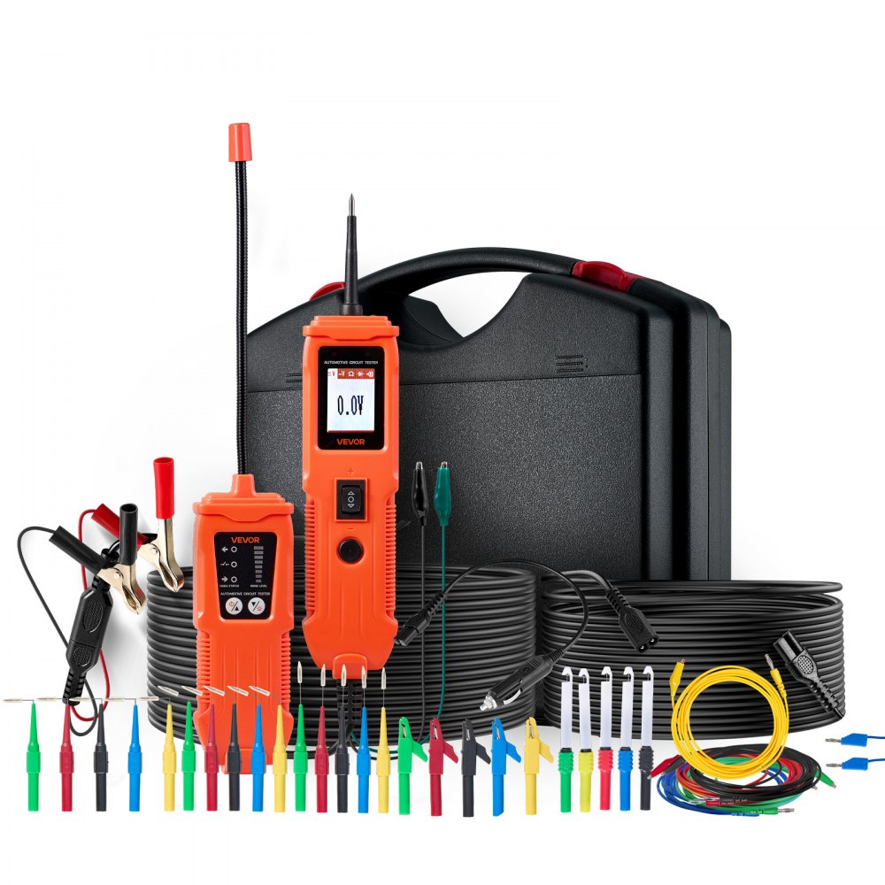 VEVOR Tester Elettrico per Circuiti Automobilistici, Tester di Tensione CC 8-35V con Cavo da 6 m, Display a Colori TFT Illuminazione, Test di Polarità, Continuità, Tracciamento di Linee, Diodo