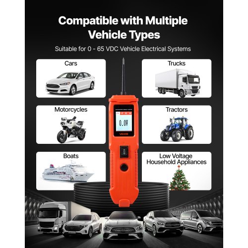 Tester per sonda circuito di alimentazione 6V-24V DC, spia di prova, strumento fusibile per auto, rilevatore di cortocircuito 12V, kit elettrico B