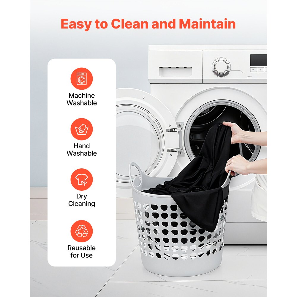 VEVOR Tovaglia per Tavolo Rettangolare, Tovaglia Lavabile in Lavatrice, Copritavolo in Tessuto di Poliestere Resistente alle Pieghe per Matrimonio, Festa, Banchetto, Nero 6 Pezzi 1778 x 3048 mm