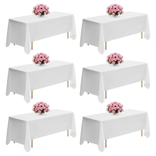 Kapwall Tovaglia bianca rettangolare in poliestere, 152 x 213 cm, per tavolo da 1,2 m, lavabile, resistente alle macchie e alle pieghe, tovaglia natalizia per cene, feste a buffet e picnic Kapwall Tovaglia bianca rettangolare in poliestere, 152 x 213 cm, per tavolo da 1,2 m, lavabile, resistente alle macchie e alle pieghe, tovaglia natalizia per cene, feste a buffet e picnic