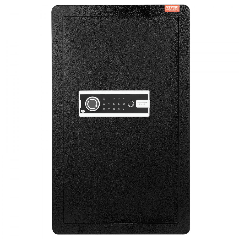 VEVOR Cassaforte a una Porta da 113 L con Serratura a Chiave, Password e Impronta Digitale, Cassaforte con Borsa Ignifuga, Portachiavi, Luce LED e 2 Divisori Regolabili, per Denaro, Documenti e Bijoux, Nero