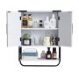 VEVOR Mobiletto da Bagno Pensile, Armadietto Bagno Sospeso da Parete con 2 Ante e Ripiani Regolabili, Mobiletto da Parete con Divisorio Aperto e Portasciugamani per Lavanderia, 660 x 495 x 180 mm