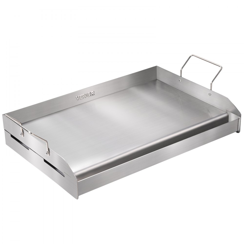 VEVOR Piastra Griglia, Piastra in Ghisa 587x395x99mm, Piastra Rettangolare Bifacciale Spessore 3,3mm, Piastra Antiaderente per Griglia Cottura, Piastra per Barbecue, Griglia a Gas, Argento