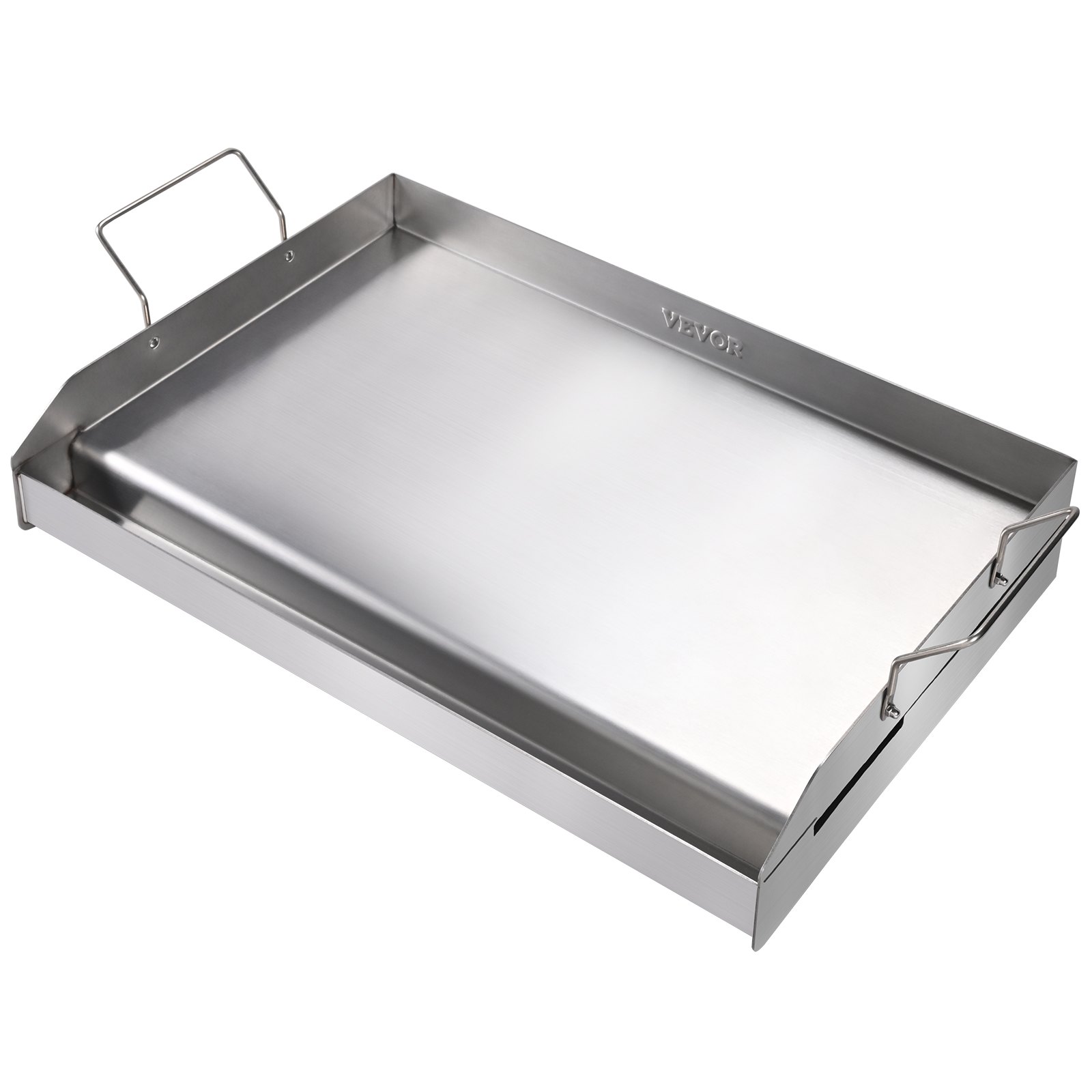 VEVOR Piastra Griglia, Piastra in Ghisa 587x395x99mm, Piastra Rettangolare Bifacciale Spessore 3,3mm, Piastra Antiaderente per Griglia Cottura, Piastra per Barbecue, Griglia a Gas, Argento