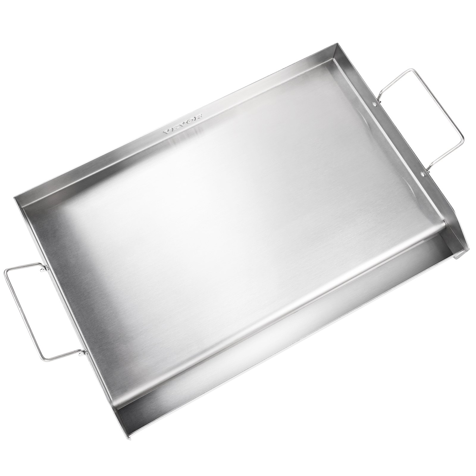 VEVOR Piastra Griglia, Piastra in Ghisa 587x395x99mm, Piastra Rettangolare Bifacciale Spessore 3,3mm, Piastra Antiaderente per Griglia Cottura, Piastra per Barbecue, Griglia a Gas, Argento