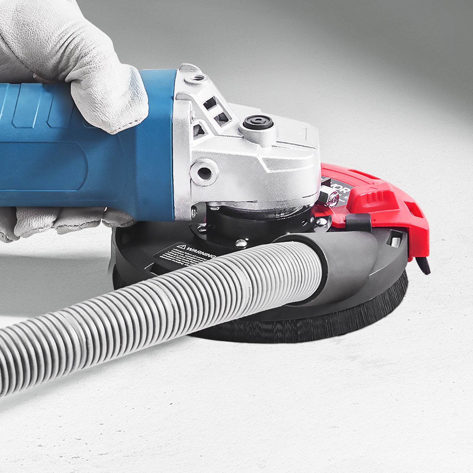 VEVOR Dust Extraction Hood for Angle Grinders, Universal 100-125 mm, Dust Protection with 6 Clamping Discs, Connection to Vacuum Cleaner, Suitable for Grinding Wood, Concrete, Walls and Stones