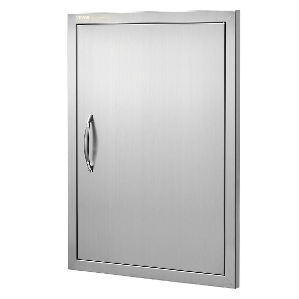 VEVOR Grill Access Door, 508 x 686 mm, Single Outdoor Kitchen Door, Flush Mounted Stainless Steel Door, Vertical Wall Door with Handle, for Grill Island, Grill Station, Outdoor Cabinet