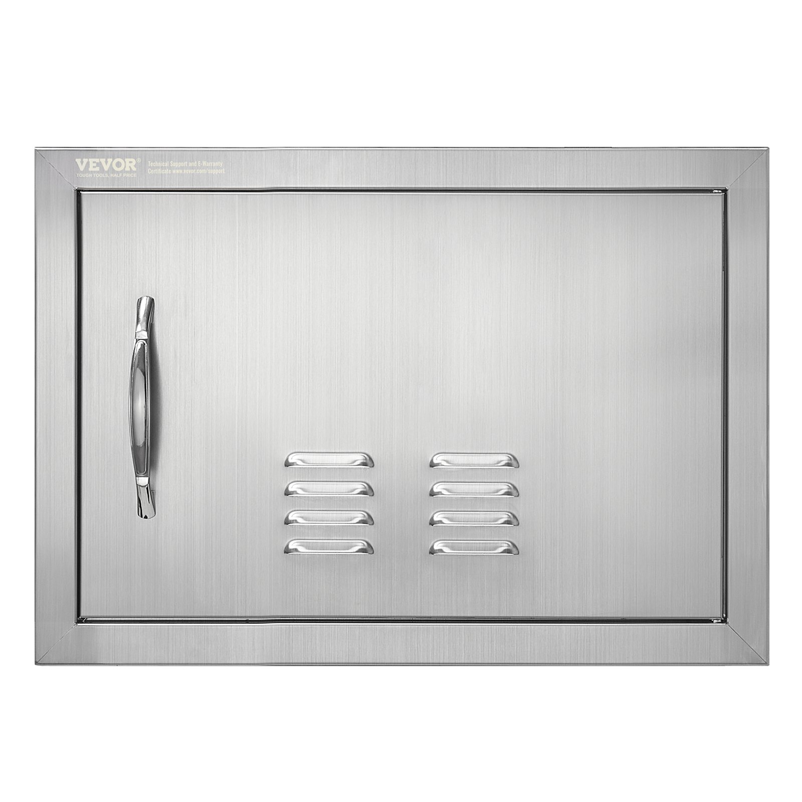 VEVOR Porta Accesso Cucina, Porta Cucina Esterna Singola 508x356x46 mm, Porta Reversibile da Incasso in Acciaio Inox, con Maniglia e Presa d'aria, per Isola Barbecue, Armadio da Esterno