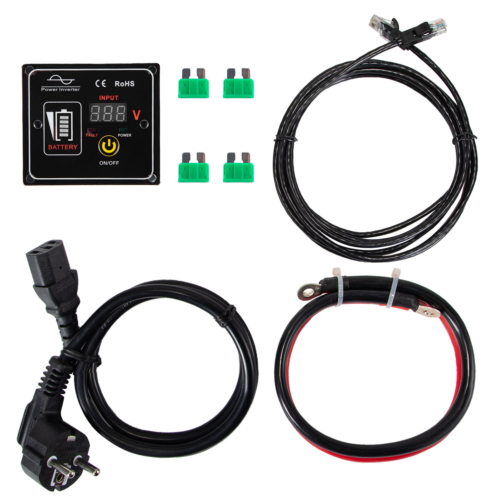 Vevor Inverter A Onda Sinusoidale Pura 12v Cc 1000w Corrente 0,4a Con Set Cavi