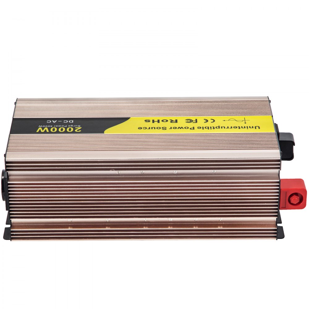 Vevor Invertitore A Onda Sinusoidale Pura 2000w Con 2 Set Di Cavi Per Batteria