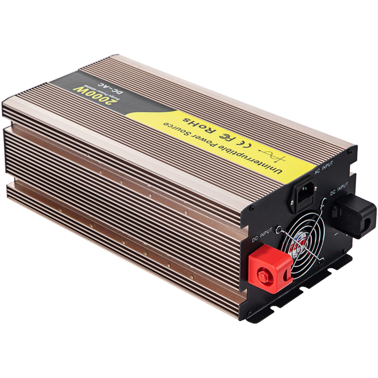 Vevor Invertitore A Onda Sinusoidale Pura 2000w Con 2 Set Di Cavi Per Batteria