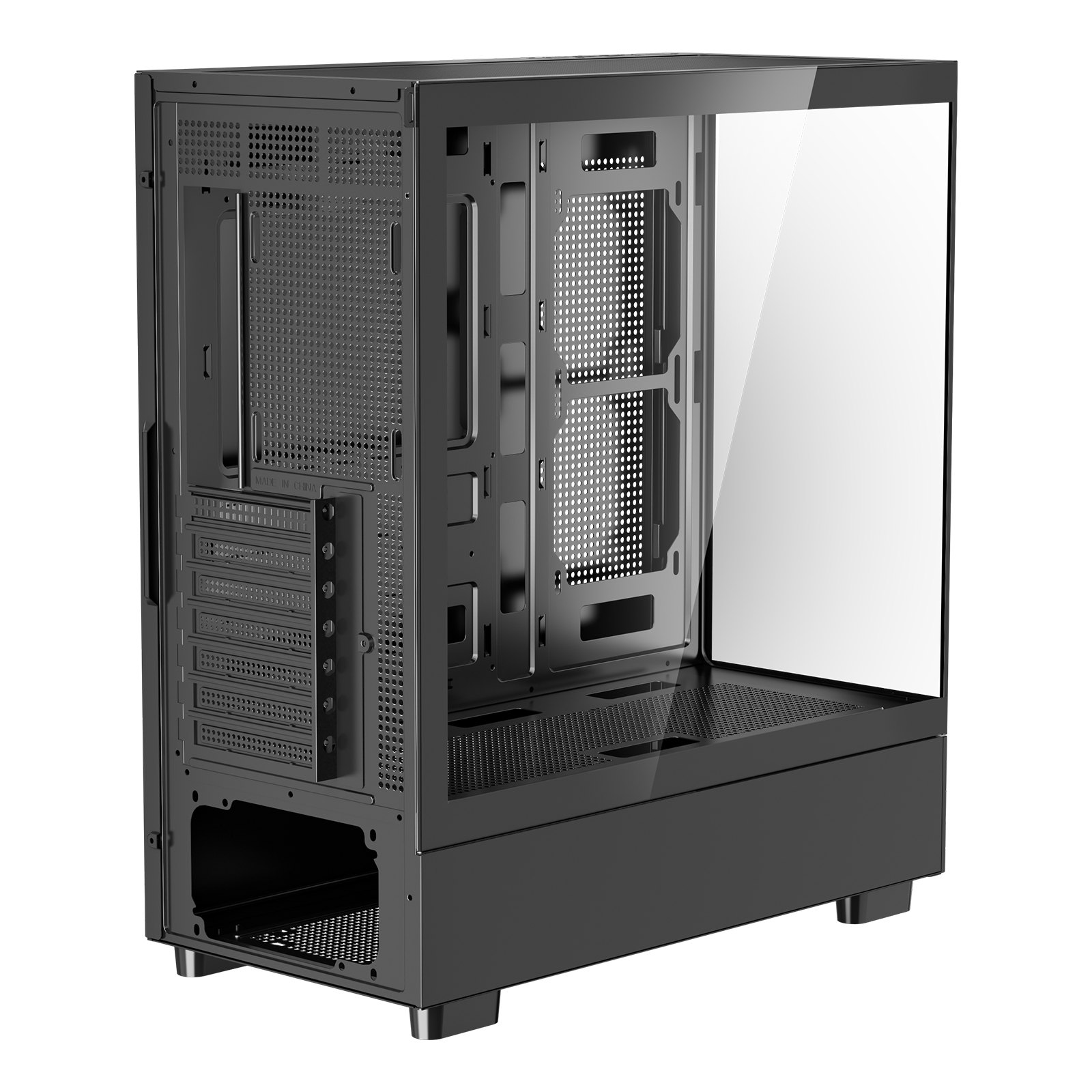 VEVOR Case per PC Compatto, 6 Ventole PWM ARGB da 120 mm Case per Computer da Gioco con Pannello in Vetro Temperato ad Alto Flusso d'Aria, per GPU Fino a 410 mm di Lunghezza, per ATX/M-ATX/ITX