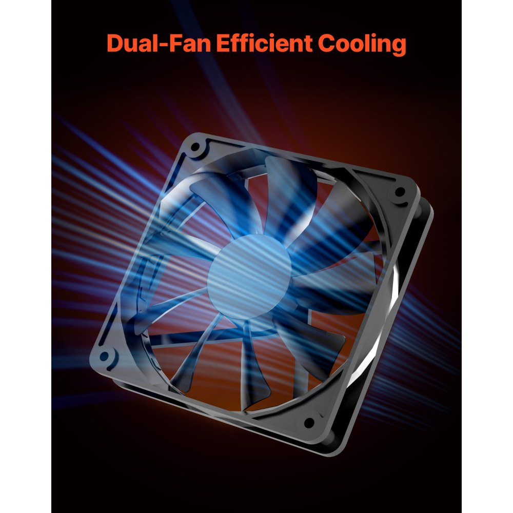 VEVOR Case per PC Compatto, 2 Ventole da 120 mm Case per Computer da Gioco con Pannelli in Vetro Temperato ad Alto Flusso d'Aria, per GPU Fino a 360 mm di Lunghezza, Compatibile con ATX/M-ATX/ITX