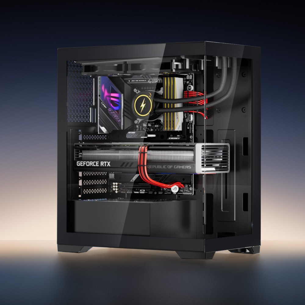 VEVOR Case per PC Compatto, 2 Ventole da 120 mm Case per Computer da Gioco con Pannelli in Vetro Temperato ad Alto Flusso d'Aria, per GPU Fino a 360 mm di Lunghezza, Compatibile con ATX/M-ATX/ITX