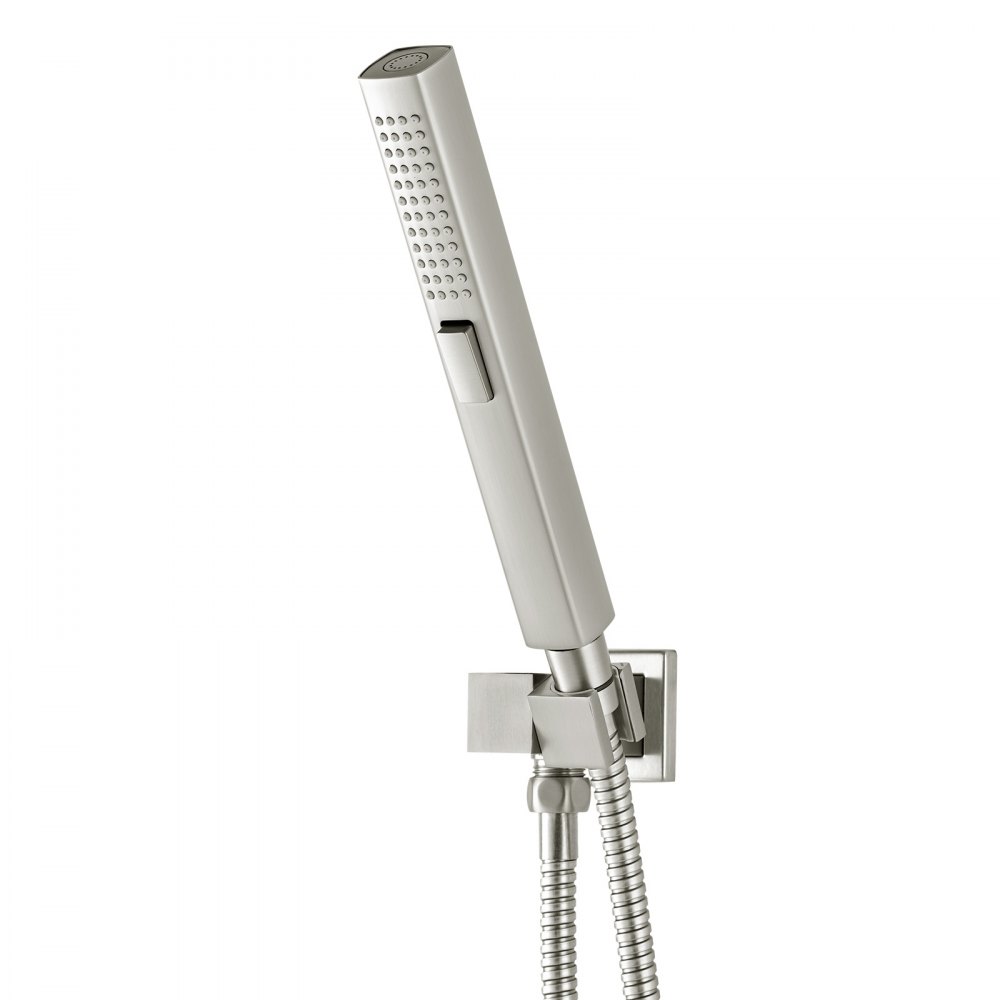 VEVOR Shower Faucet Set, 254 mm Ceiling Mount Rainfall Shower System with 152 mm Wall Mount Head and 2 in 1 Handheld Spray, Rotatable 3-Function Dual Rain Head Brass Valve & Trim Kit, Brushed Nickel