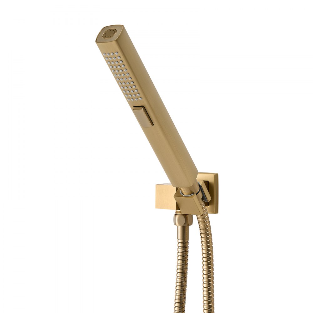 VEVOR Set Doccia con Sistema Doccia a Pioggia da 304 mm, Soffione a Parete da 152 mm, Doccetta, Soffione a Pioggia Doppio Girevole, 3 Funzioni, Valvola in Ottone, Termostatico Oro Spazzolato