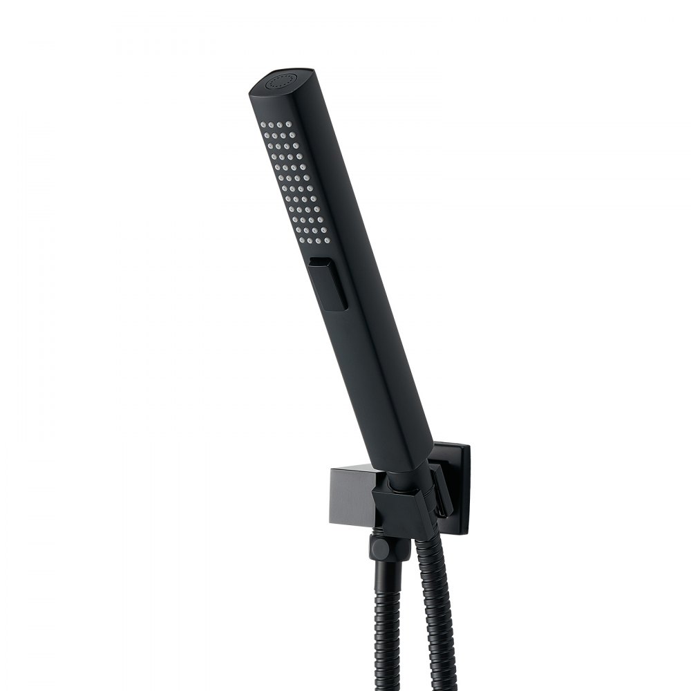 VEVOR Set Doccia con Sistema Doccia a Pioggia da 304 mm, Soffione a Parete, Doccetta, Soffione a Pioggia Doppio Girevole, 3 Funzioni, Kit di Finitura Valvola in Ottone, Termostatico Nero Opaco