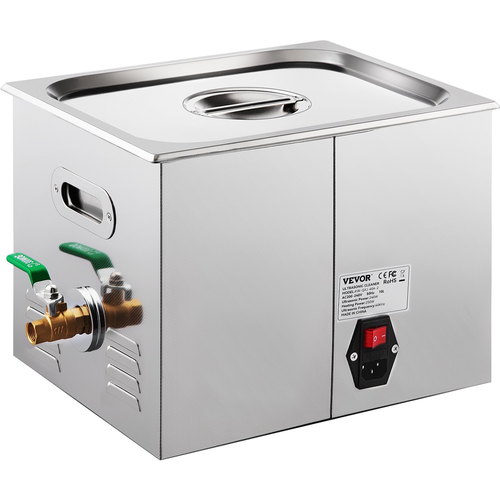 VEVOR Pulitore ad Ultrasuoni da 15L, Lavatrice ad Ultrasuoni da 35,5 x 32,5 x 28,5 cm con Coperchio e Cestino, Adatta per Gioielli, Occhiali, Orologi, Circuiti Stampati, Apparecchiature Dentali, ecc.