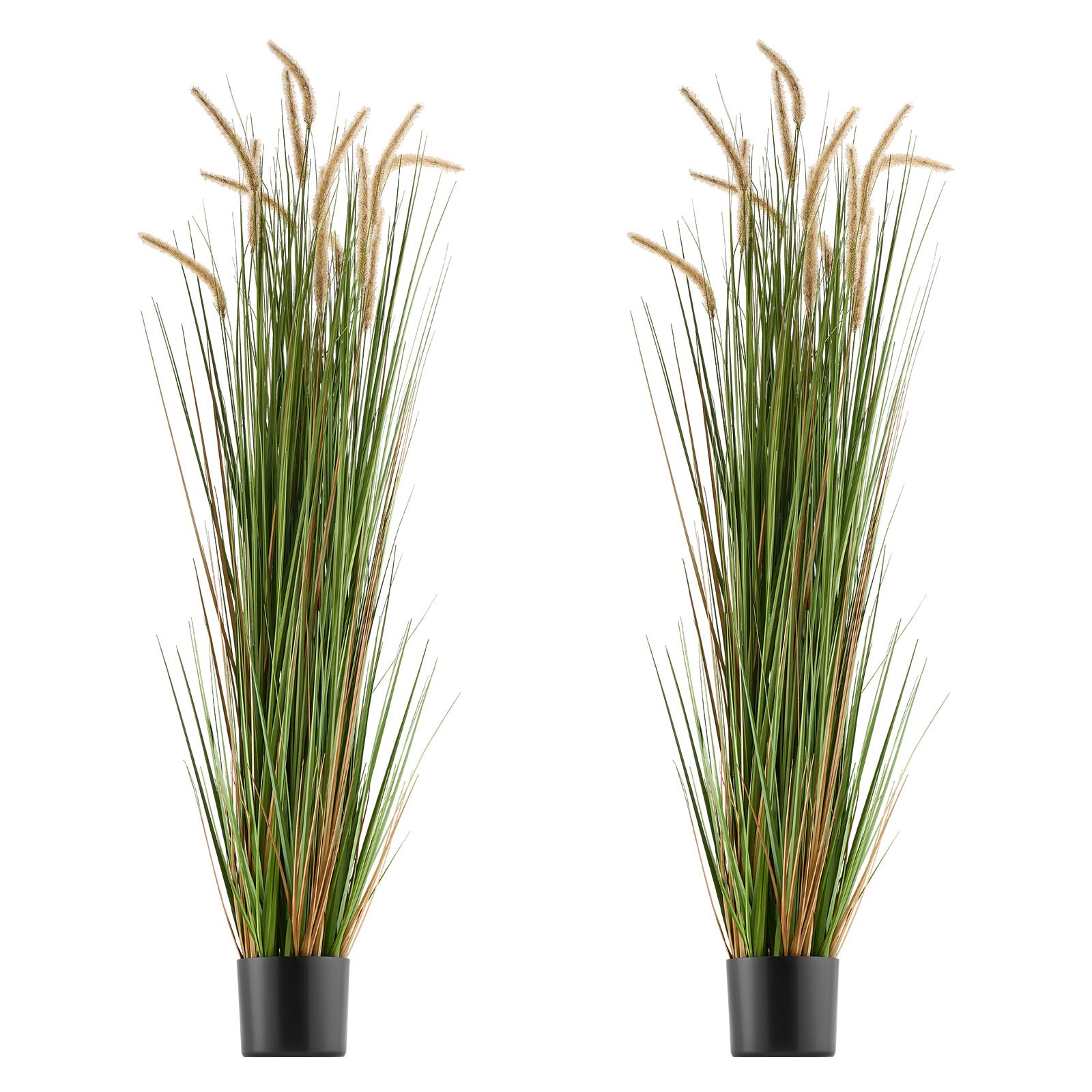 VEVOR Artificial Grass Plant, 2 Pack 1499mm Horsetail Reed Grass in Pot, Premium PVC Faux Fake Greenery Shrubs Plant for Indoor Outdoor House Home Garden Office Room Décor, Housewarming, Green