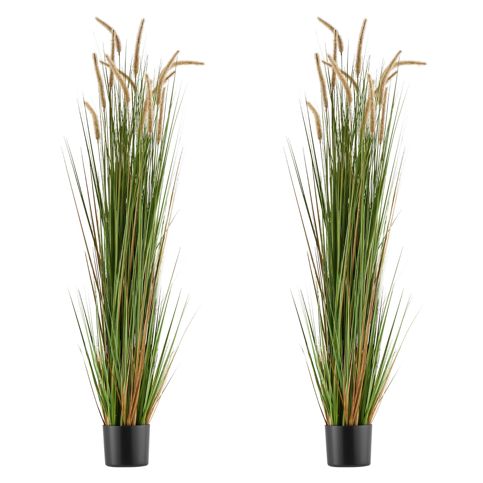 VEVOR Artificial Grass Plant, 2 Pack 1499mm Horsetail Reed Grass in Pot, Premium PVC Faux Fake Greenery Shrubs Plant for Indoor Outdoor House Home Garden Office Room Décor, Housewarming, Green