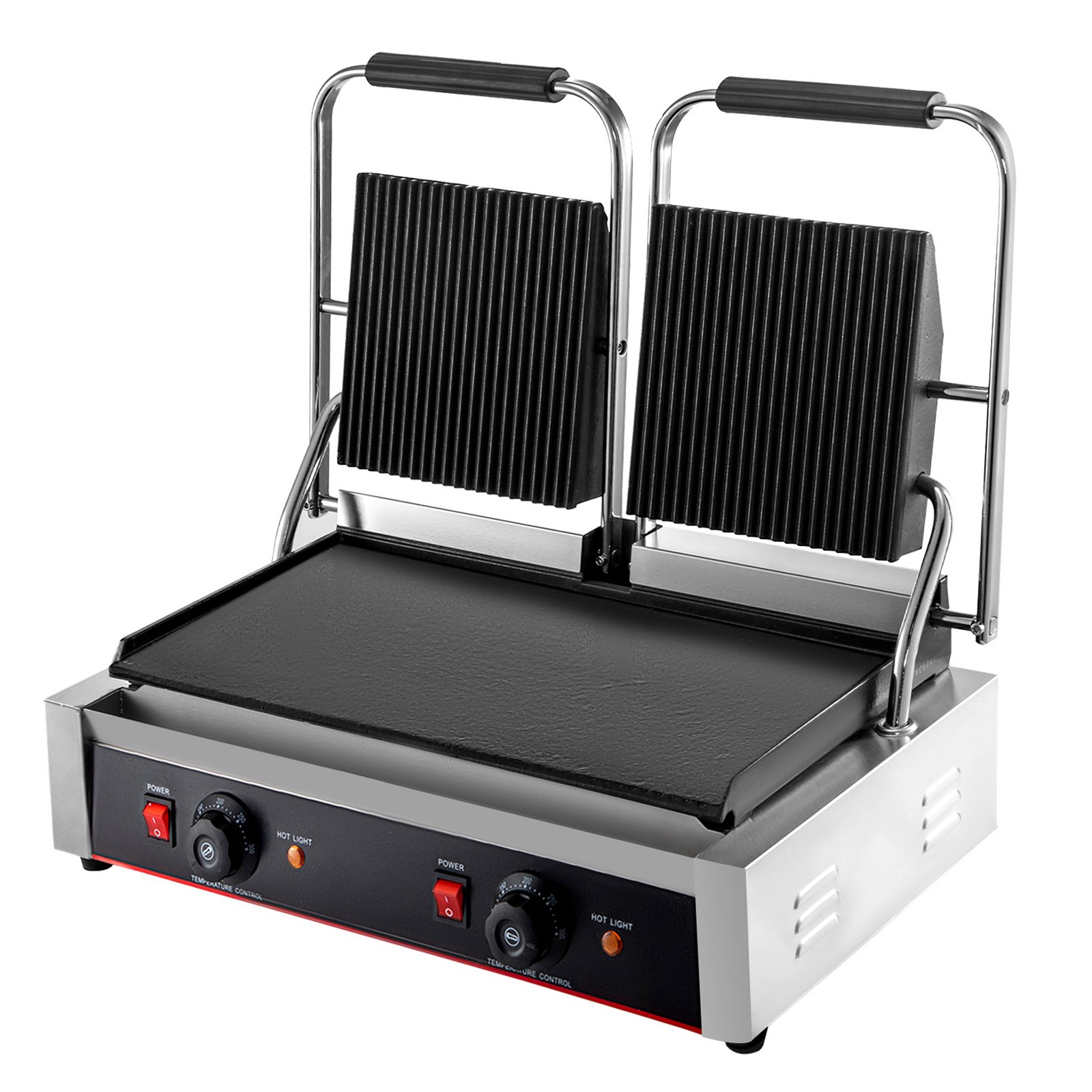 Piastra Panini Elettrica 3600W Pressa a Sandwich Elettrica Doppia Scanalatura