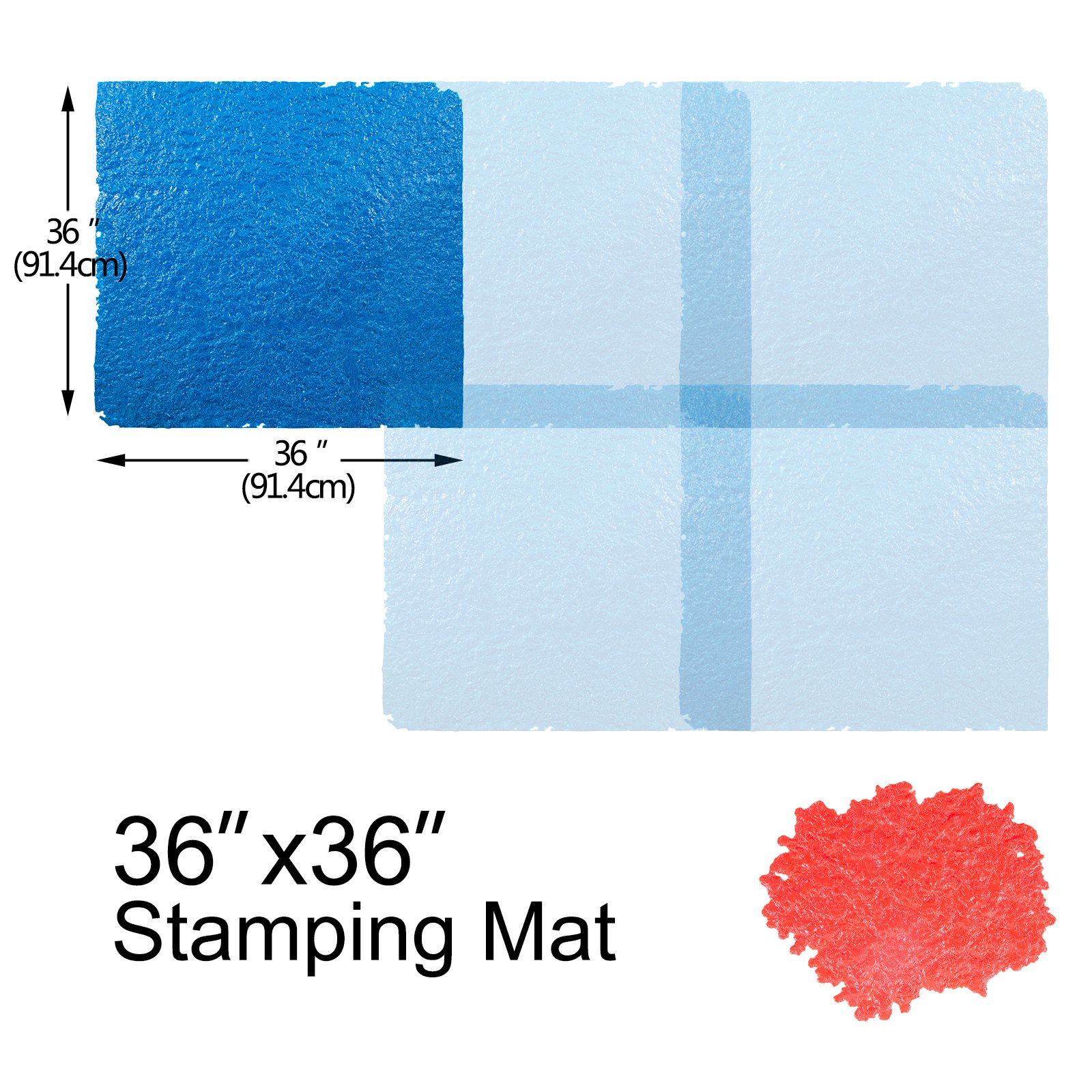 Vevor Timbro In Poliuretano 36"x36" Timbro Tappetino Blu Pietra Di Calcestruzzo