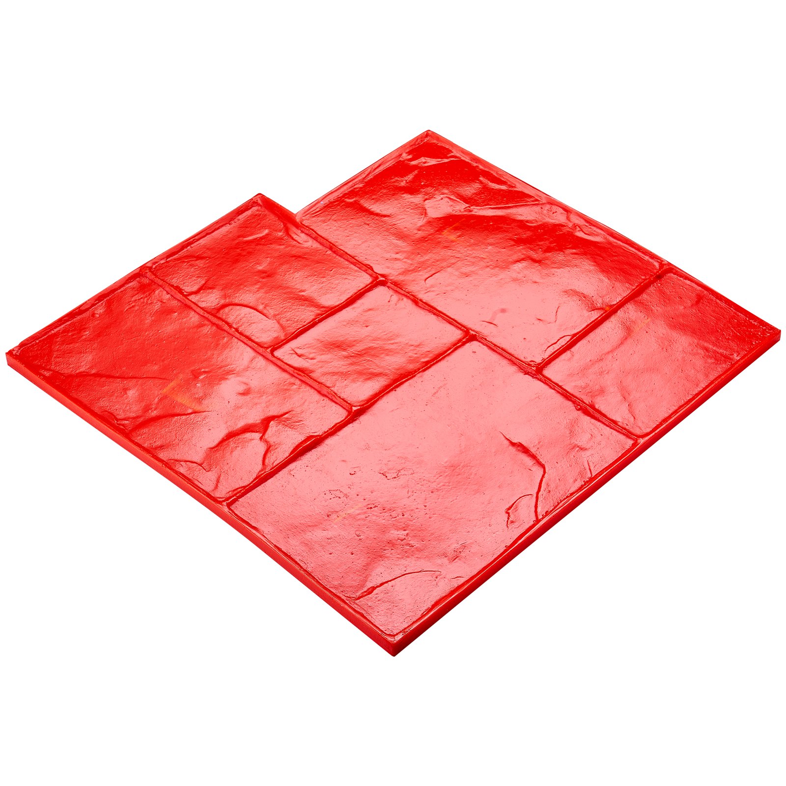 VEVOR Tappetino per timbri in cemento, 618x618 mm, Tappetino per timbri con texture in poliuretano per pavimenti in ardesia, Stampo per cemento senza giunture per la decorazione esterna, Rosso