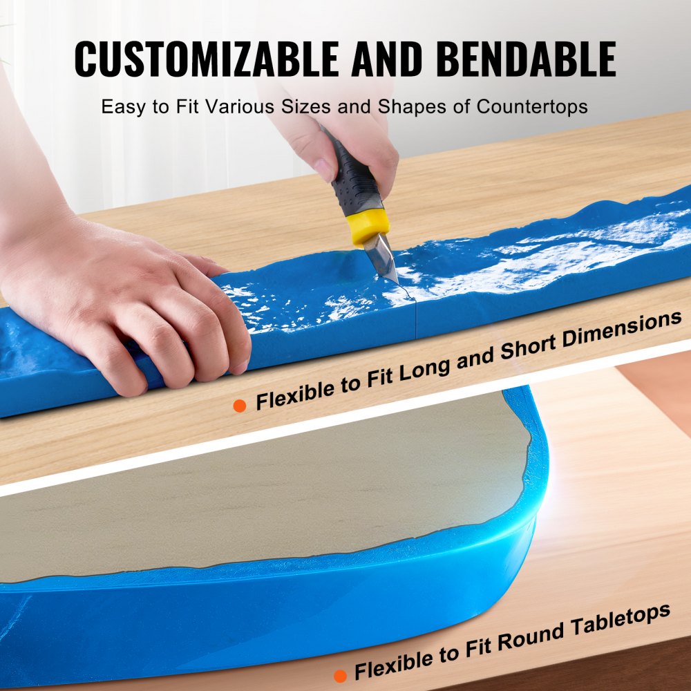 VEVOR Stampi per Cemento 2288 x 78 mm, Tappetino Rettangolare in Poliuretano per Piastrelle in Pietra, Stampo per Cemento per Pavimenti in Ardesia, per Decorazione Esterna, Blu