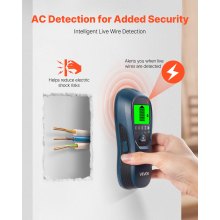 VEVOR Rilevatore di Montanti da Parete, Scanner Elettronico da Parete, Sensore con Display LCD ad Alta Definizione, Allarme Acustico, Sensore per Rilevamento per Cavi Elettrici, Blu